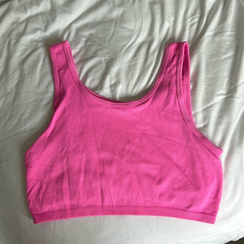 Aerie Cropped Top With Built In Sports Bra